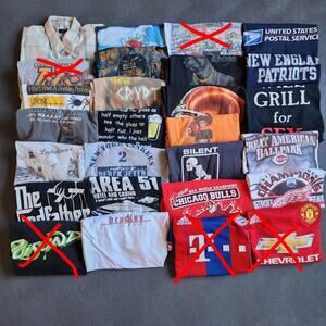 Vintage, Y2K, Retro Wholesale Lot of 20+ Shirts Small-XXL